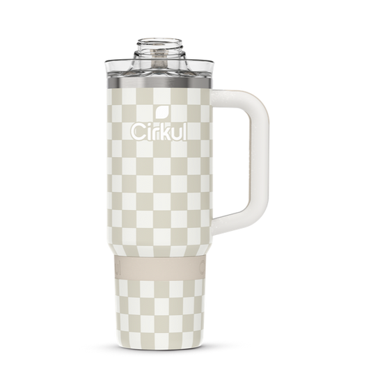 Limited Edition: 30oz. Taupe Tartan Travel StrawSip™ Tumbler 3CP8